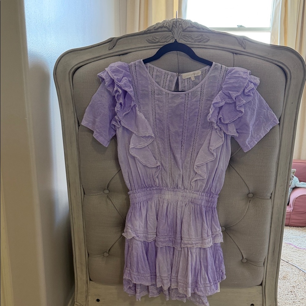 LoveShackFancy Lavender Ruffle Dress - Picture 2 of 2